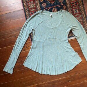 Free people intimately stretchy Delicate lightweight knit Seafoam top M EUC